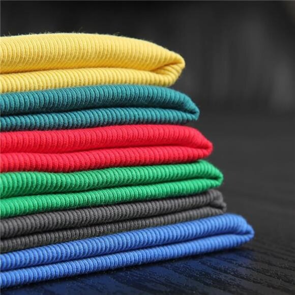 Women's Summer Scoop Neck Short Sleeve T-Shirts Ribbed Knit Slim Fitted - Picture 5 of 7